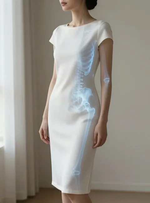 The picture that came back: a woman in an opaque white dress.